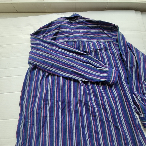 Colors Alexander Julian vintage 90s striped long sleeve button up dress shirt L - Picture 5 of 9
